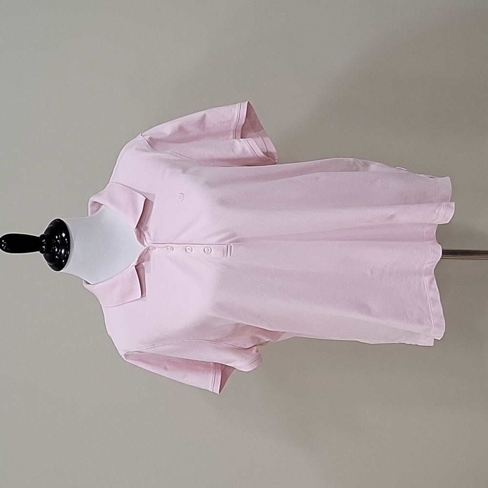 Women's size 2X IZOD button-up pink polo shirt with short sleeves